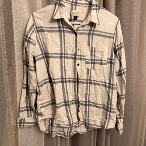 Women’s Blue and White Plaid Shirt